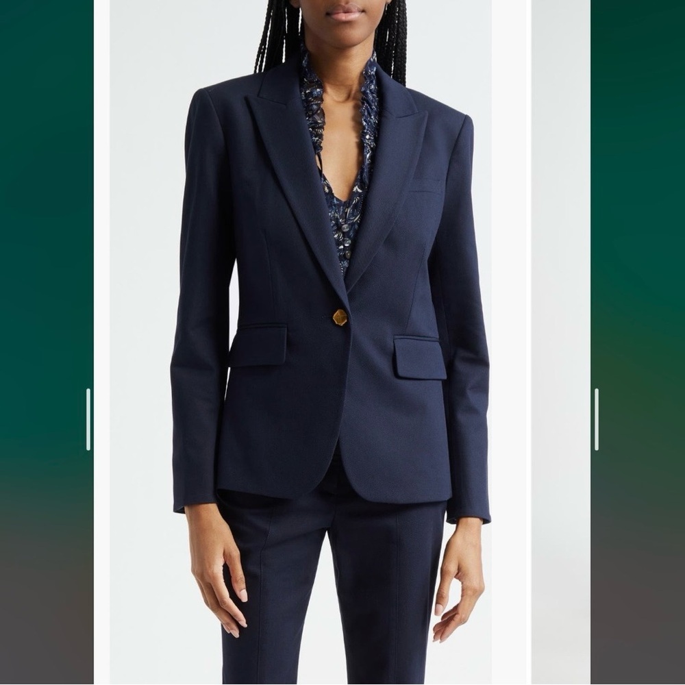 VERONICA BEARD Cutaway Dickey Jacket in Navy Size 14 - Picture 12 of 12